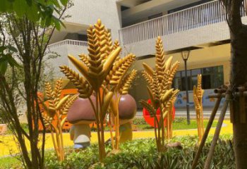 城市水稻雕塑廠家 風景區彩繪雕塑 抽象擺件