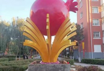 園林石榴雕塑 城市廣場雕塑 步行街擺件
