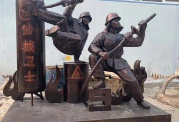 風景區(qū)消防員雕塑 售樓處廣場雕塑 仿古擺件