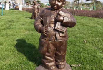 街頭小孩子雕塑加工 大型別墅區玩耍雕塑 黃銅童趣雕塑