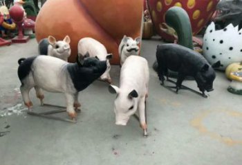 公園野豬雕塑，美陳動(dòng)物雕塑，仿真工藝