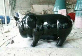 廣場野豬雕塑，卡通動(dòng)物雕塑，抽象效果