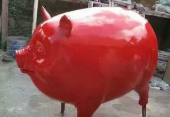 野豬彩繪雕塑，動(dòng)物仿真雕塑，公園廣場擺件