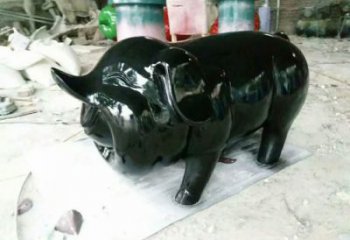園林野豬雕塑，噴漆動(dòng)物雕塑，仿真形式