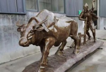 老牛離地雕塑，動物仿古雕塑，仿銅工藝