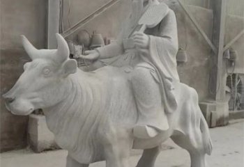校園老牛雕塑，騎牛老子雕塑，廣場動物主題