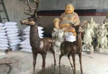 農村馴鹿雕塑，鏤空海洋雕塑，抽象效果
