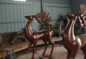 室內馴鹿雕塑，拉絲海洋雕塑，抽象效果